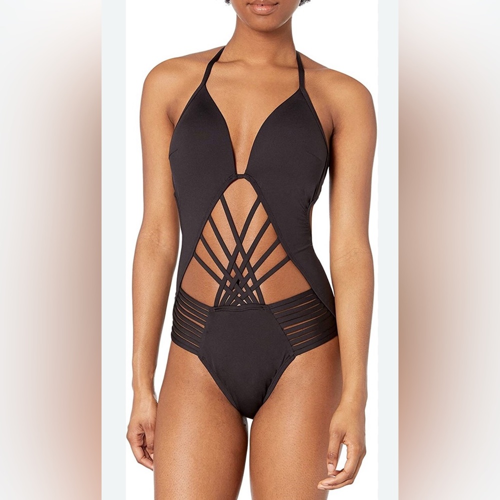Kenneth Cole one piece Push up Monokini in Black size medium